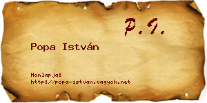 Popa István névjegykártya